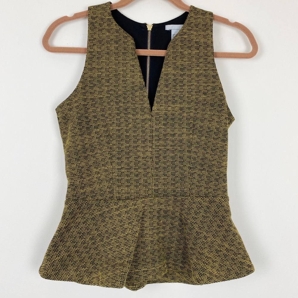 H&M- Peplum Top w/ Gold Zipper